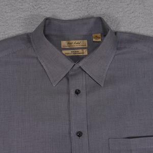 Roundtree & Yorke Gold Label Shirt Mens XL Black Micro Check Long Sleeve